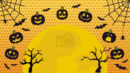 Téléchargez les illustrations : Happy Halloween image fond cadre illustration. - en licence libre de droit