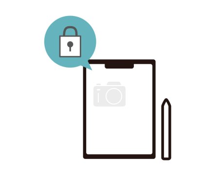 Illustration for This is an illustration of an image of a tablet with good security. - Royalty Free Image