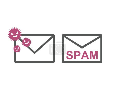 This illustration depicts a large number of spam e-mails.