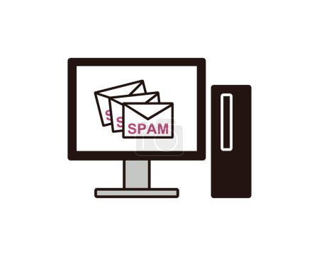 Illustration for This illustration depicts a large number of spam e-mails. - Royalty Free Image