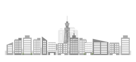 This is an illustration of a cityscape depicting an office district.