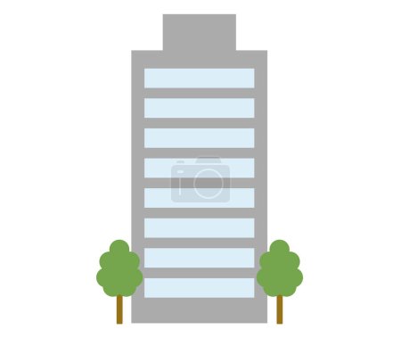 Illustration for This is an illustration of a building for a company or other office facility. - Royalty Free Image