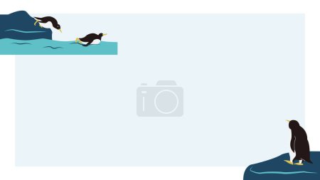 This is a background frame illustration of a cool penguin.