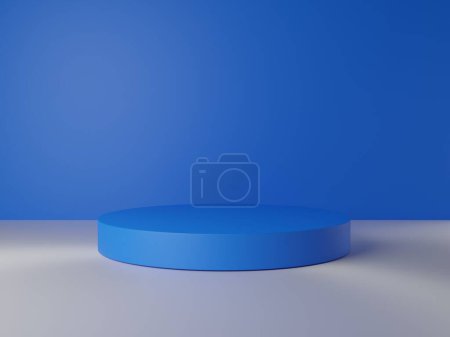 podio azul para la presentación. 3 d renderizado. fondo abstracto