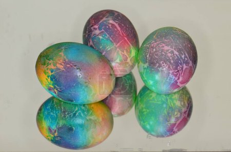 Photo for A beautiful dyed Easter eggs closeup shot. - Royalty Free Image
