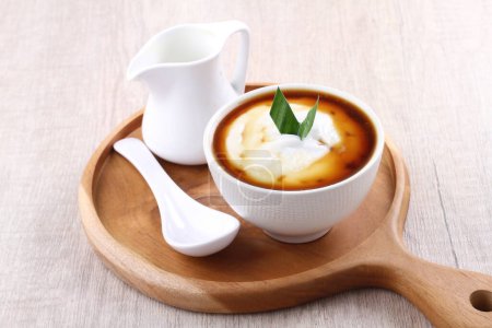 Photo for Homemade rice soup with cream and sour sauce - Royalty Free Image
