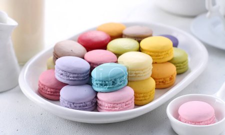 Photo for French macaroons on a white background - Royalty Free Image