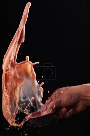 Photo for Gorgeous water splash on black background - Royalty Free Image