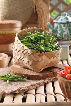 Photo for Fresh green beans in a basket - Royalty Free Image