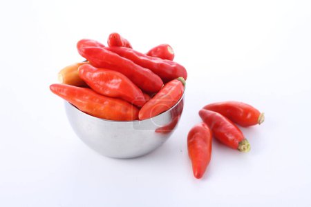Photo for Red chili peppers on white background - Royalty Free Image