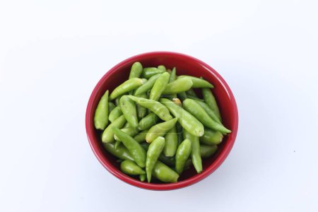 Foto de Judías verdes dulces sobre un fondo blanco - Imagen libre de derechos