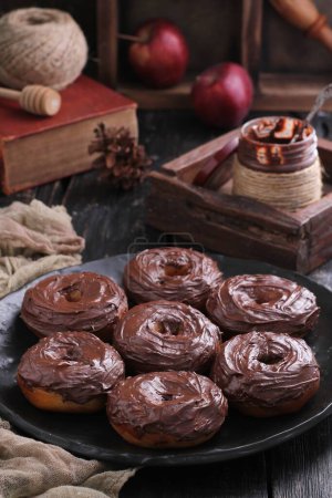 Photo for Chocolate Donuts Home Made Its Yummy - Royalty Free Image