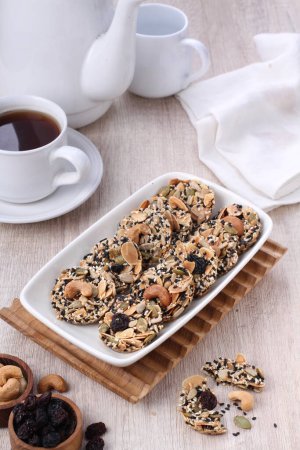 Photo for Healthy breakfast with granola and nuts - Royalty Free Image