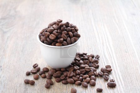 Photo for Coffee beans and roasted seeds on white background. - Royalty Free Image
