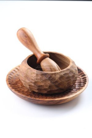 Photo for Wooden ladle and pestle for cooking - Royalty Free Image