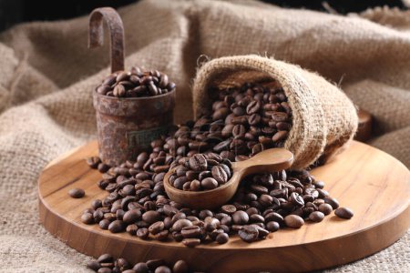 Photo for Roasted coffee beans, close up - Royalty Free Image