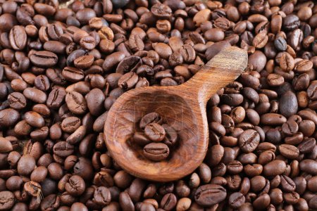 Foto de Primer plano de granos de café, fondo - Imagen libre de derechos