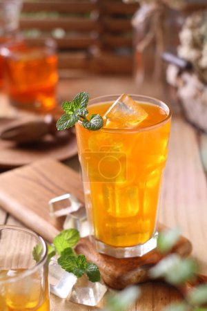 Photo for Iced tea with lemon and mint - Royalty Free Image
