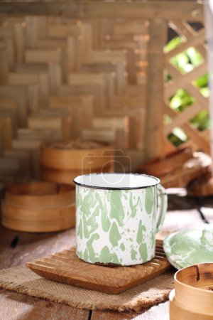 Photo for Tea in a wooden box on a table - Royalty Free Image