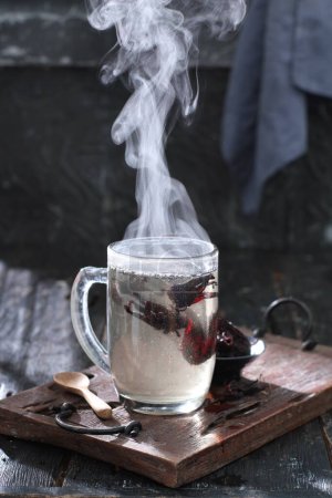 Photo for Hot tea and smoke - Royalty Free Image