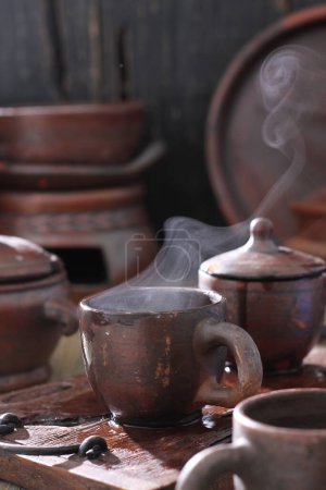 Foto de Primer plano de un bol de café caliente - Imagen libre de derechos