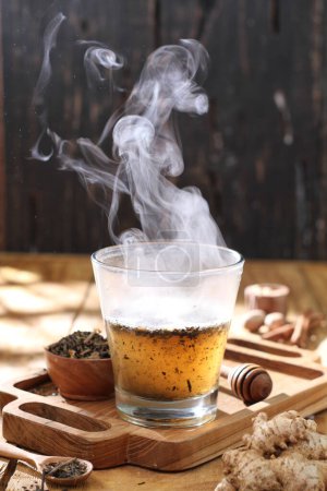 Photo for Cup of hot coffee with tea and steam - Royalty Free Image