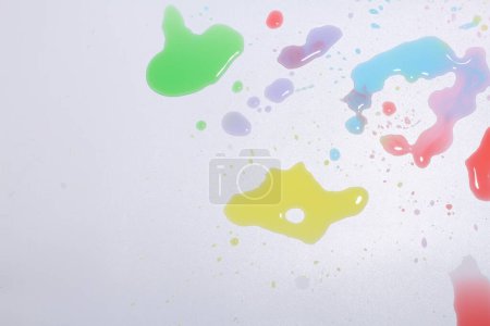 Photo for Colorful paint stains on white paper. creative colorful abstract background - Royalty Free Image