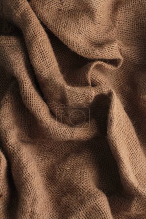 Foto de Tela de lino marrón natural textura fondo - Imagen libre de derechos