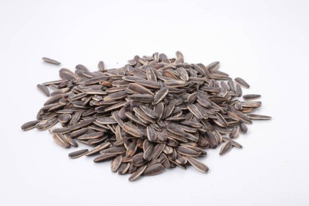 Photo for Sunflower seeds on white background - Royalty Free Image