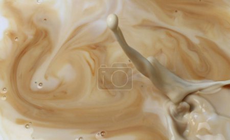 Photo for Chocolate Milk Splash in Milk Pool - Royalty Free Image