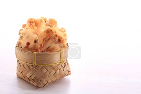 Photo for Crispy potato chips with wood stick - Royalty Free Image