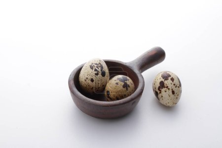 Photo for Quail eggs on a white background. - Royalty Free Image