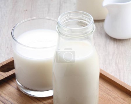 Photo for Glass of milk on table - Royalty Free Image