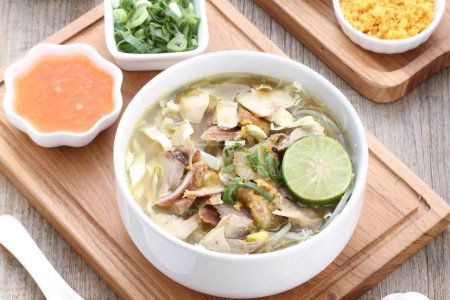 Photo for Thai spicy soup with chicken and pork - Royalty Free Image