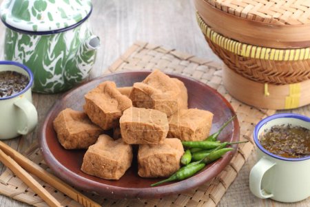 Photo for Tofu with sesame seeds and soybean seeds - Royalty Free Image