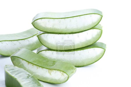 Photo for Fresh green sliced melon on white background - Royalty Free Image