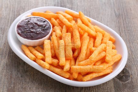 Photo for French fries with ketchup - Royalty Free Image
