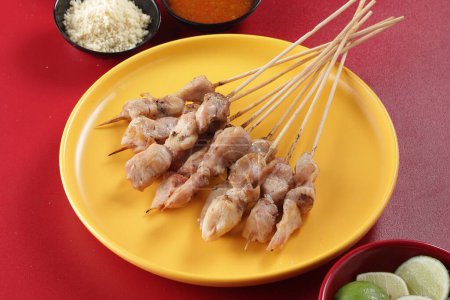 Téléchargez les photos : Satay de poulet avec sauce aux arachides - en image libre de droit