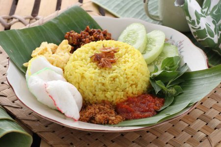 Photo for Indonesian food, rice with fried rice - Royalty Free Image