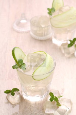 Photo for Fresh lime with ice and mint - Royalty Free Image