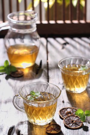 Photo for Tea with lemon and mint - Royalty Free Image