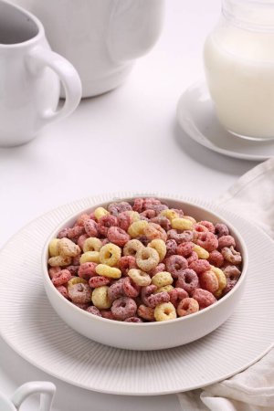 Photo for Breakfast with cereal and milk - Royalty Free Image