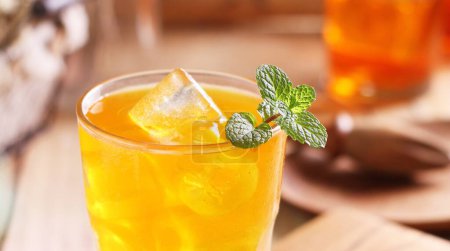 Photo for Iced tea with lemon and ice - Royalty Free Image