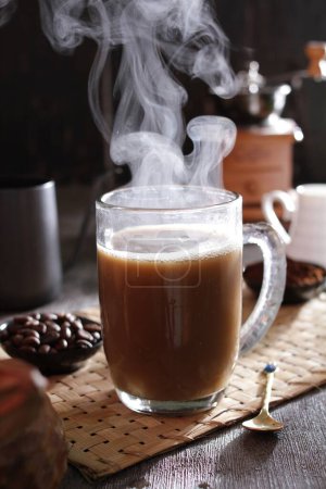 Photo for Hot coffee with spices and cinnamon - Royalty Free Image