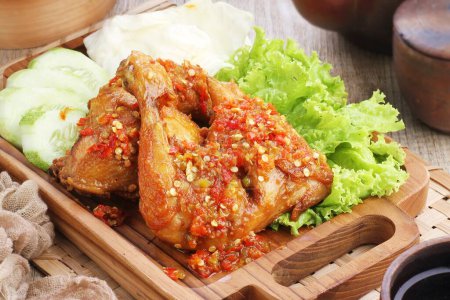 Photo for Korean chicken wings with red sauce, delicious - Royalty Free Image