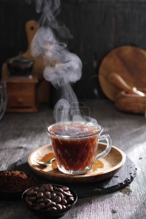 Photo for A cup of tea with steam rising out of it - Royalty Free Image