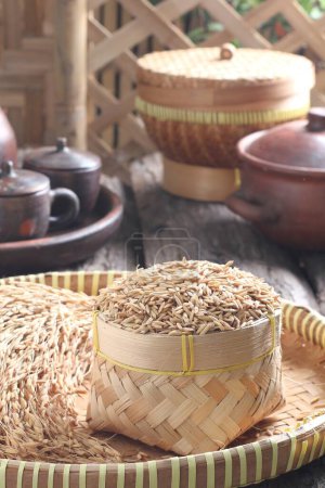 Photo for A basket of rice on a table with other bowls - Royalty Free Image