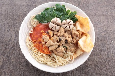 Photo for Noodles with chicken noodle, asian food - Royalty Free Image