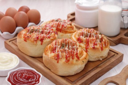 Photo for Fresh baked eggs for breakfast - Royalty Free Image