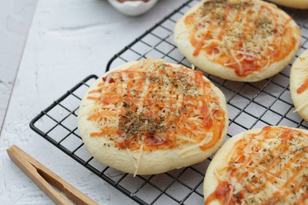 Photo for Homemade buns with cheese and herbs - Royalty Free Image